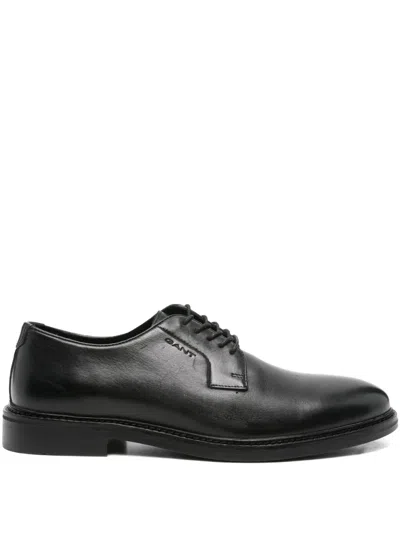 Gant Lace-up Leather Derby Shoes In Black