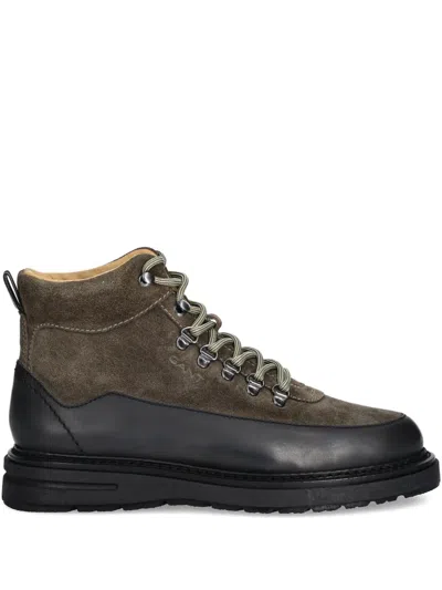 Gant Lace-up Panelled Boots In Animal Print
