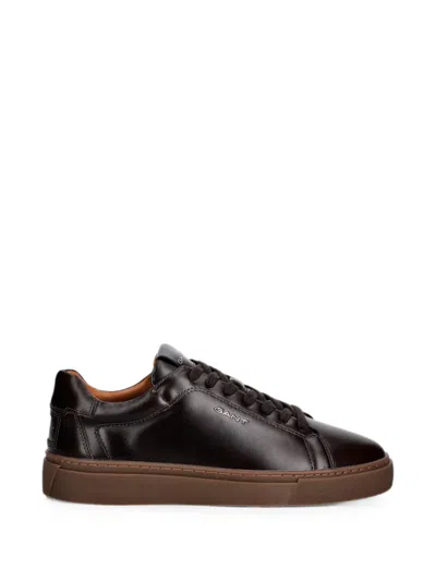 Gant Lace-up Leather Sneakers In Black