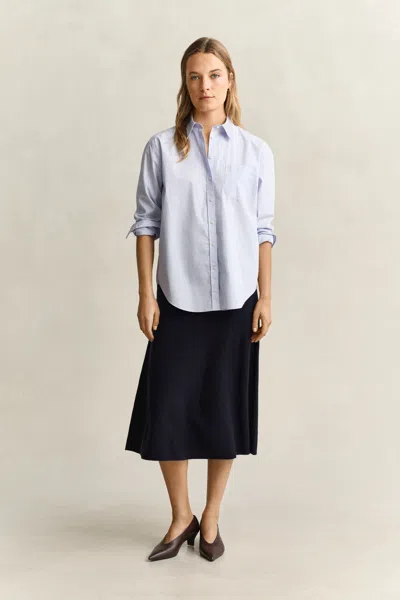 Gant Lambswool Skirt In Evening Blue