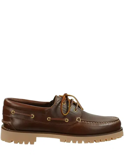 Gant Leather Boat Shoes In Brown