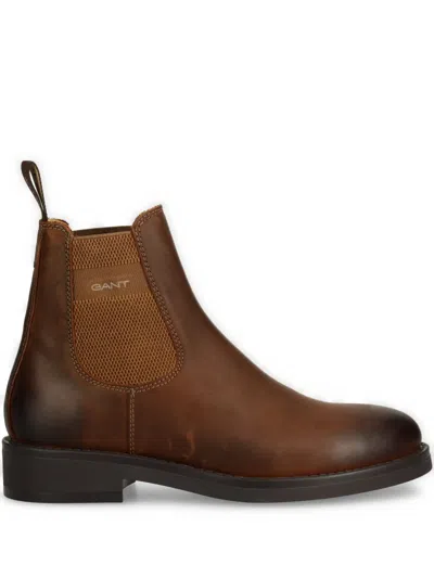 Gant Leather Boots In Brown