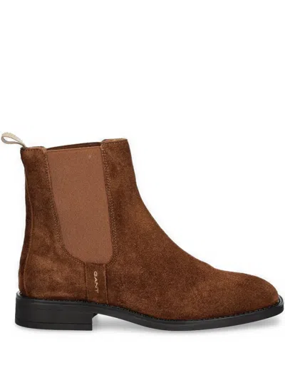 Gant Leather Boots In Brown