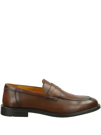 Gant Leather Penny Loafers In Brown