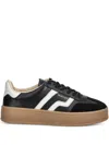 Gant Leather Stripe Sneakers In Black
