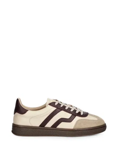 Gant Leather Suede-panel Sneakers In White