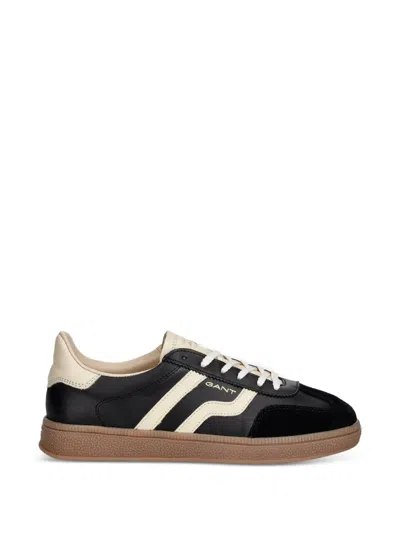 Gant Leather-panelled Sneakers In Black