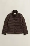 Gant Light Down Jacket In Deep Brown