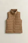 Gant Light Down Vest In Brown