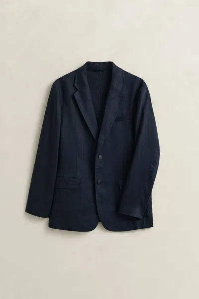Gant Linen Blazer In Blue