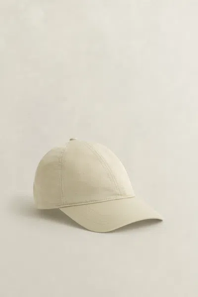 Gant Linen Blend Cap In Neutral