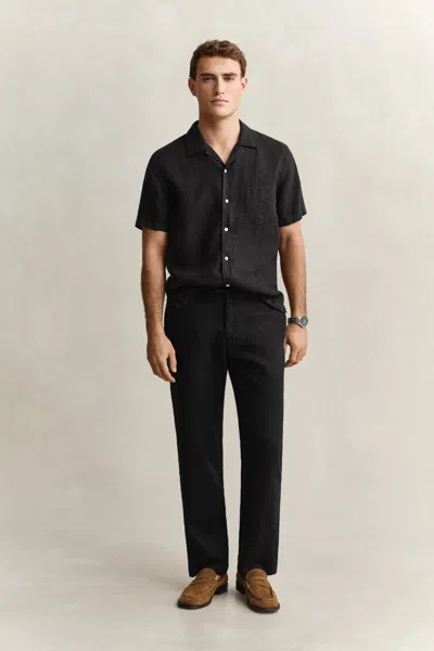 Gant Linen Pants In Black