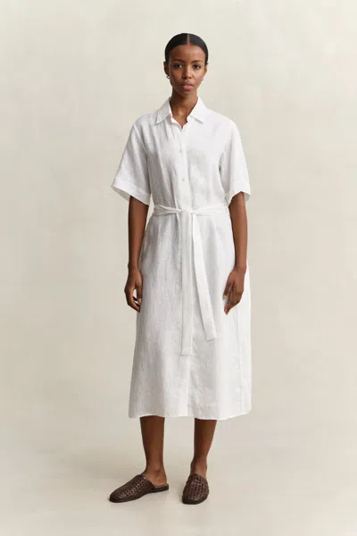 Gant Linen Shirt Dress In White