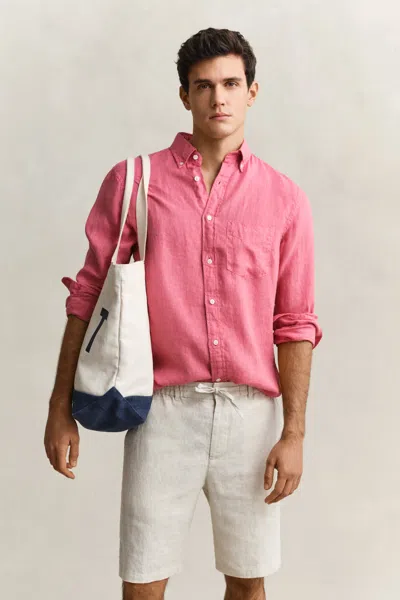 Gant Linen Shirt In Pink