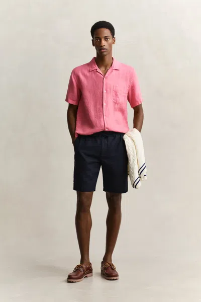 Gant Linen Shorts In Blue