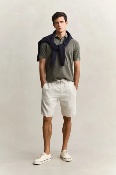 Gant Linen Shorts In Neutral