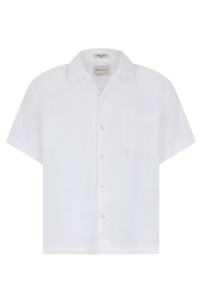 Gant Linen Short-sleeve Shirt In White