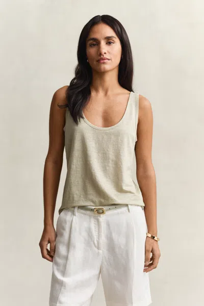 Gant Linen Tank Top In Neutral