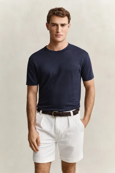 Gant Linen T-shirt In Blue