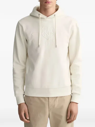 Gant Logo-detail Hoodie In White