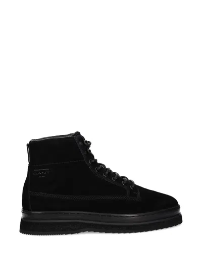 Gant Logo-detail Lace-up Boots In Black