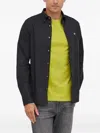 Gant Logo-embroidered Button-down Shirt In Black
