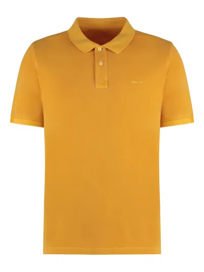 Gant Logo-embroidered Polo Shirt In Orange
