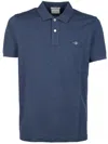 Gant Logo-embroidered Polo Shirt In Blue