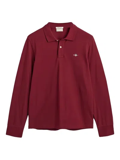 Gant Poloshirt Mit Logo-stickerei In Rot