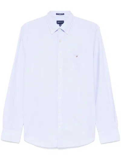 Gant Hemd Mit Logo-stickerei In Blau