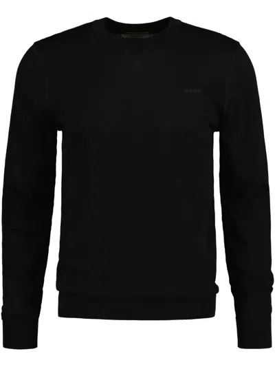 Gant Logo-embroidered Sweater In Black