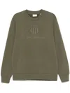 Gant Logo-embroidered Sweatshirt In Green