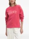 Gant Logo-embroidered Sweatshirt In Pink