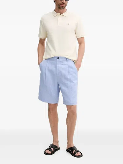 Gant Logo-embroidery Polo Shirt In Neutral