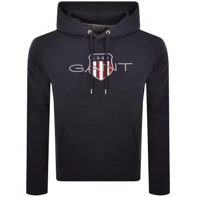 Gant Logo Hoodie Navy In Blue
