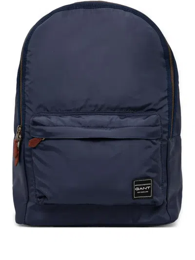 Gant Logo-patch Backpack In Blue