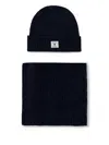 Gant Ribbed Beanie And Scarf In Black