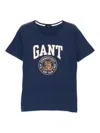 Gant Logo-print T-shirt In Blue