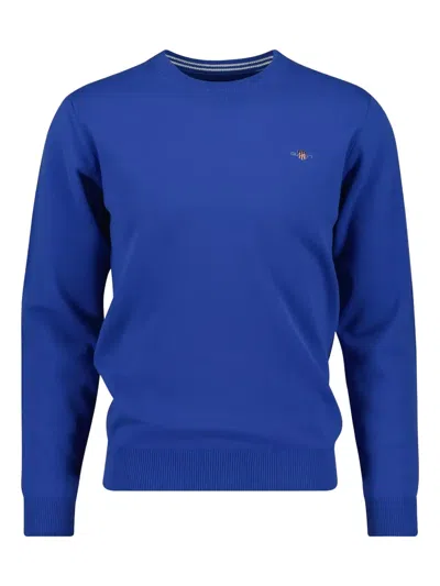 Gant Logo Sweater In Blue