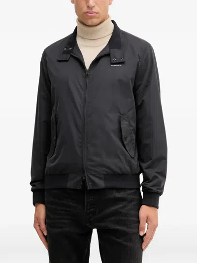 Gant Logo Zip Jacket In Black