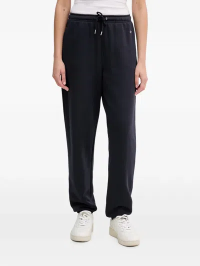 Gant Logo-embroidered Drawstring Track Pants In Blue