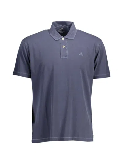 Gant Logo-embroidered Polo Shirt In Blue