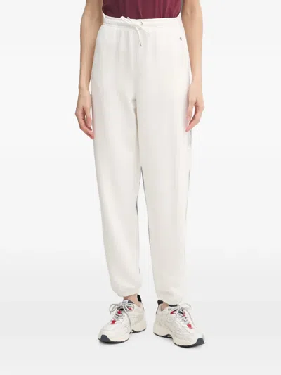Gant Logo-embroidered Track Pants In White