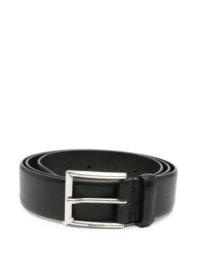 Gant Logo-engraved Buckle Belt In Black
