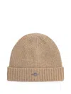 Gant Logo-patch Beanie Hat In Brown