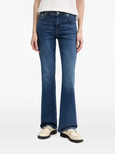 Gant Logo-patch Flared Jeans In Blue