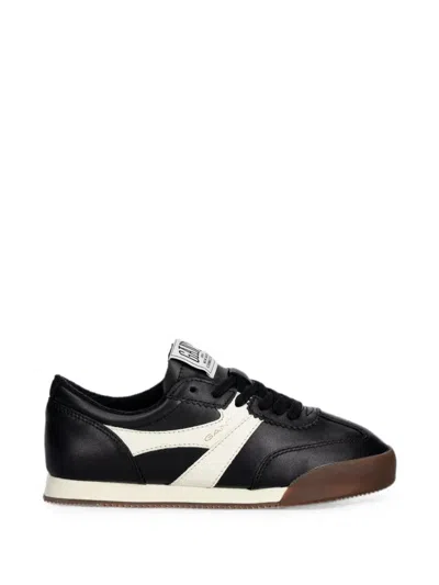 Gant Logo-patch Panelled Sneakers In Black
