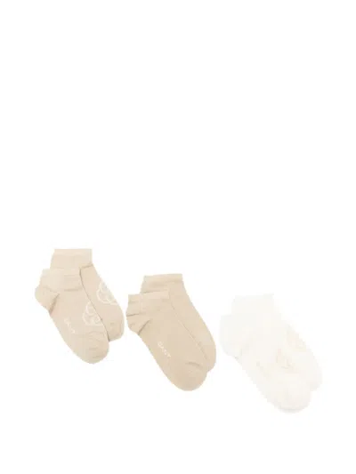 Gant Logo-print Ankle Socks Set Of Three In Multi