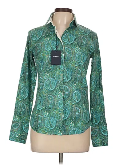Gant Long Sleeve Button Down Shirt In Green
