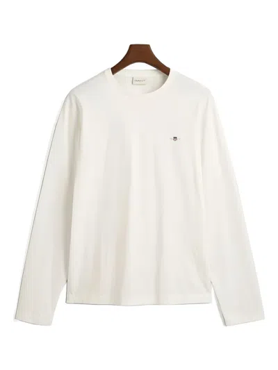 Gant Long-sleeved T-shirt In White